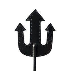 Rouge Leather Devil Riding Crop Black (T11342)
