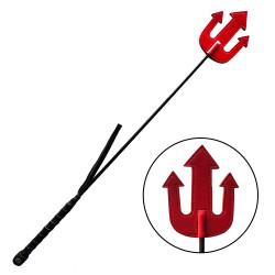 Rouge Leather Devil Riding Crop Black (T11342)