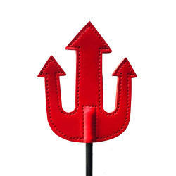 Rouge Leather Devil Riding Crop Black (T11342)