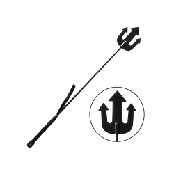 Rouge Leather Devil Riding Crop Black (T11342)