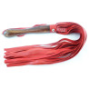Rouge Wooden Handle Leather Flogger Black (T11495)