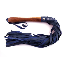 Rouge Wooden Handle Leather Flogger Black (T11495)