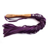 Rouge Wooden Handle Leather Flogger Black (T11495)