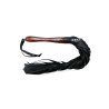 Rouge Wooden Handle Leather Flogger Black (T11495)