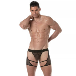 ToF Paris Circuit Fishnet Chaps Thong Black (T12070)