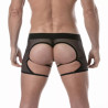 ToF Paris Circuit Fishnet Chaps Thong Black (T12070)