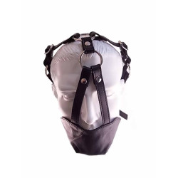 Rouge Leather Mouth Chin Gag Black (T11417)