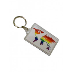 Rainbow World White Key Ring (T5139)